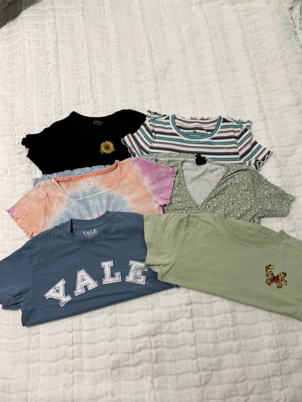 Set of 6, Girls tops sz 7/8 art class, so